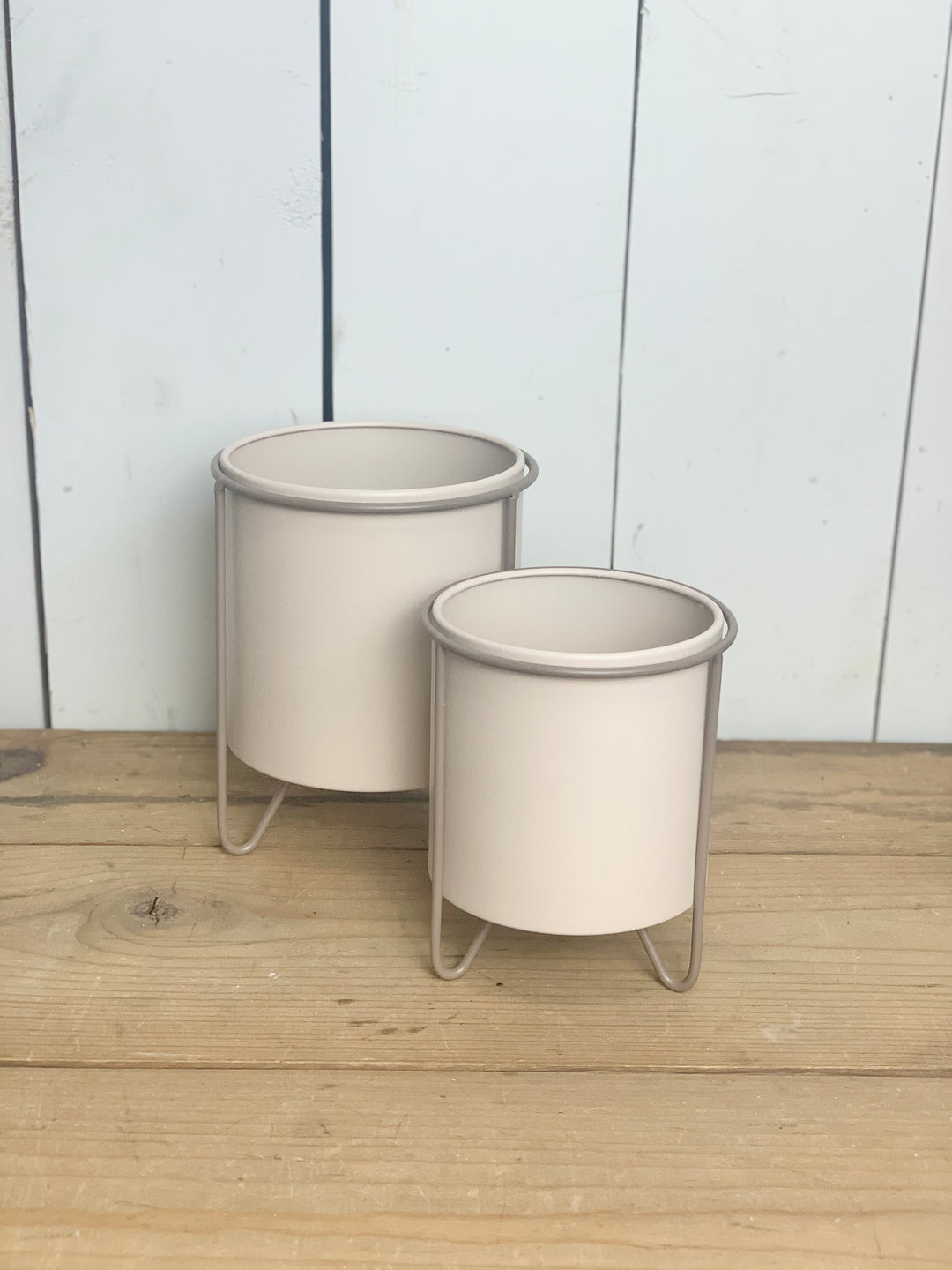 Matte Cream Metal Canisters