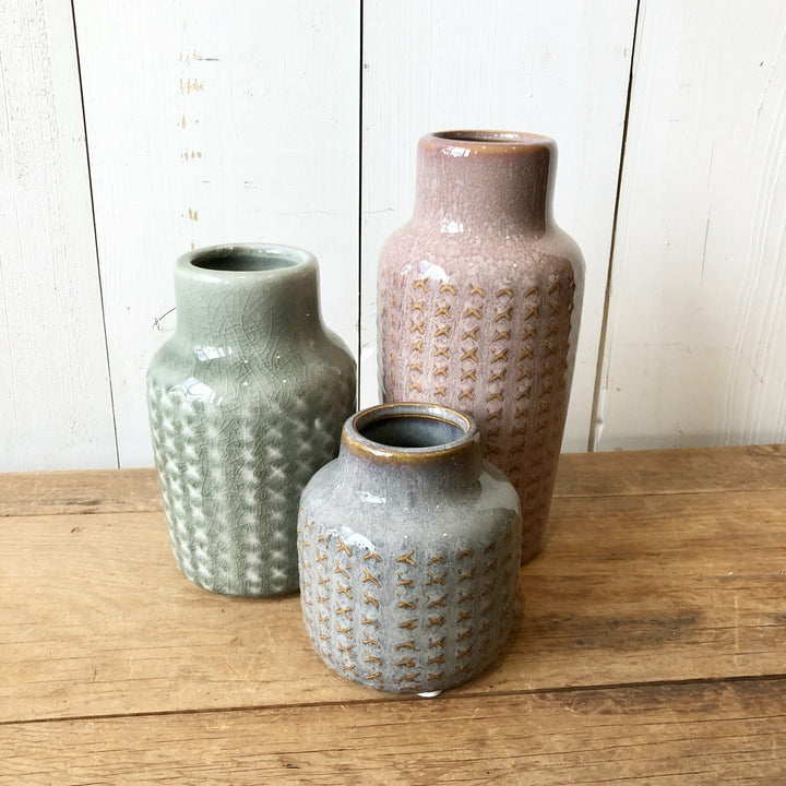 Multi - Colored Bottle Vases Set of 3
