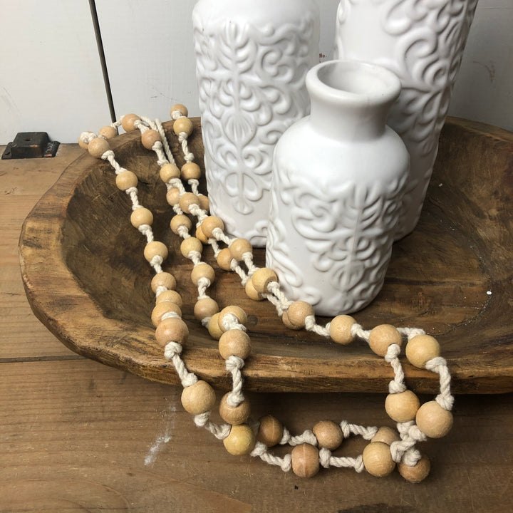 Natural Wood Bead Garland