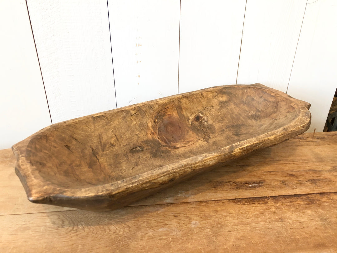 Oblong Wooden Dough Bowl