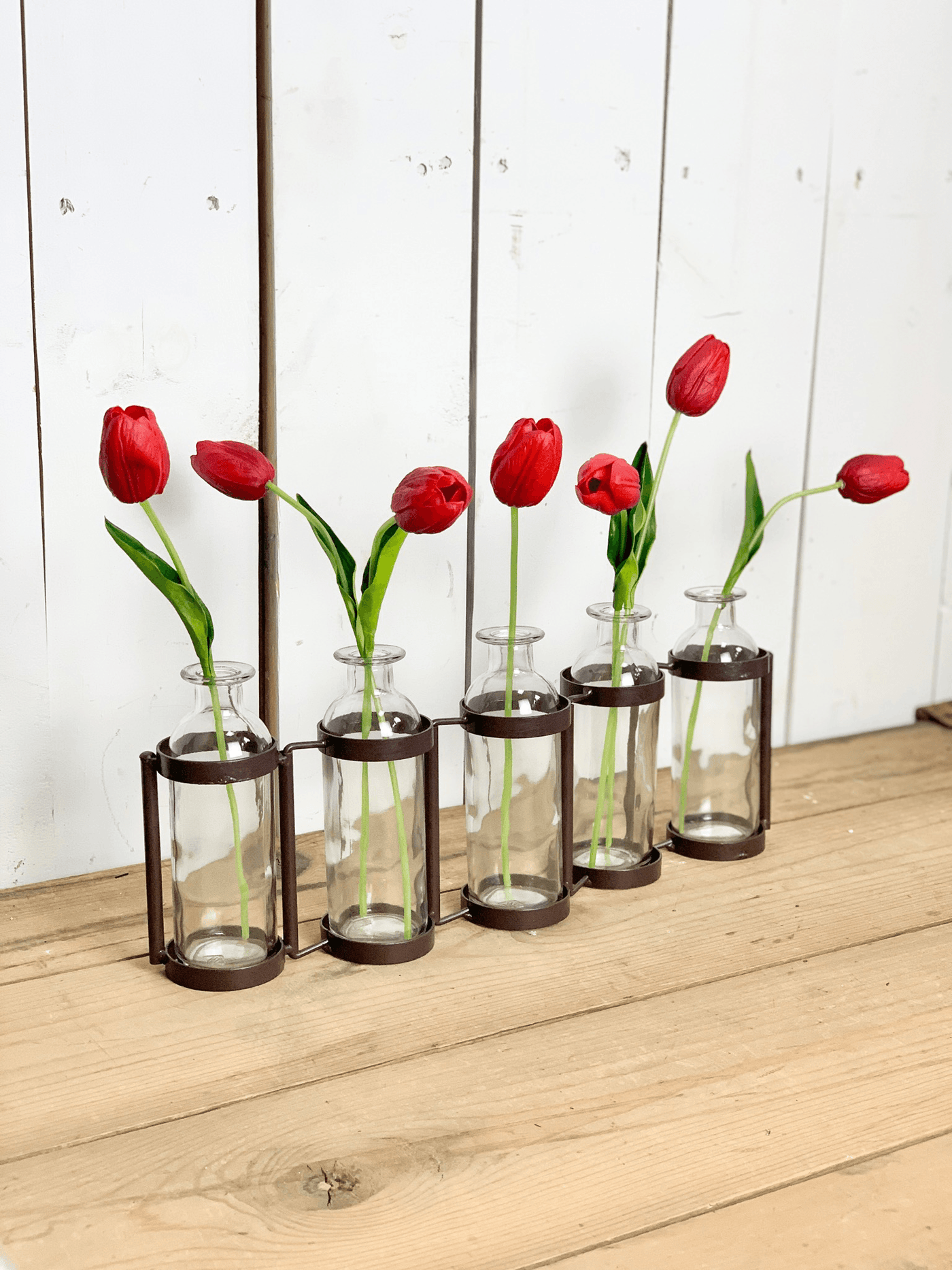 Red Tulip Banded Jar Arrangement