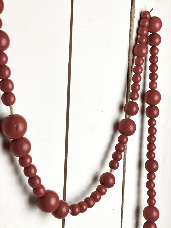 Red Wood Bead Garland