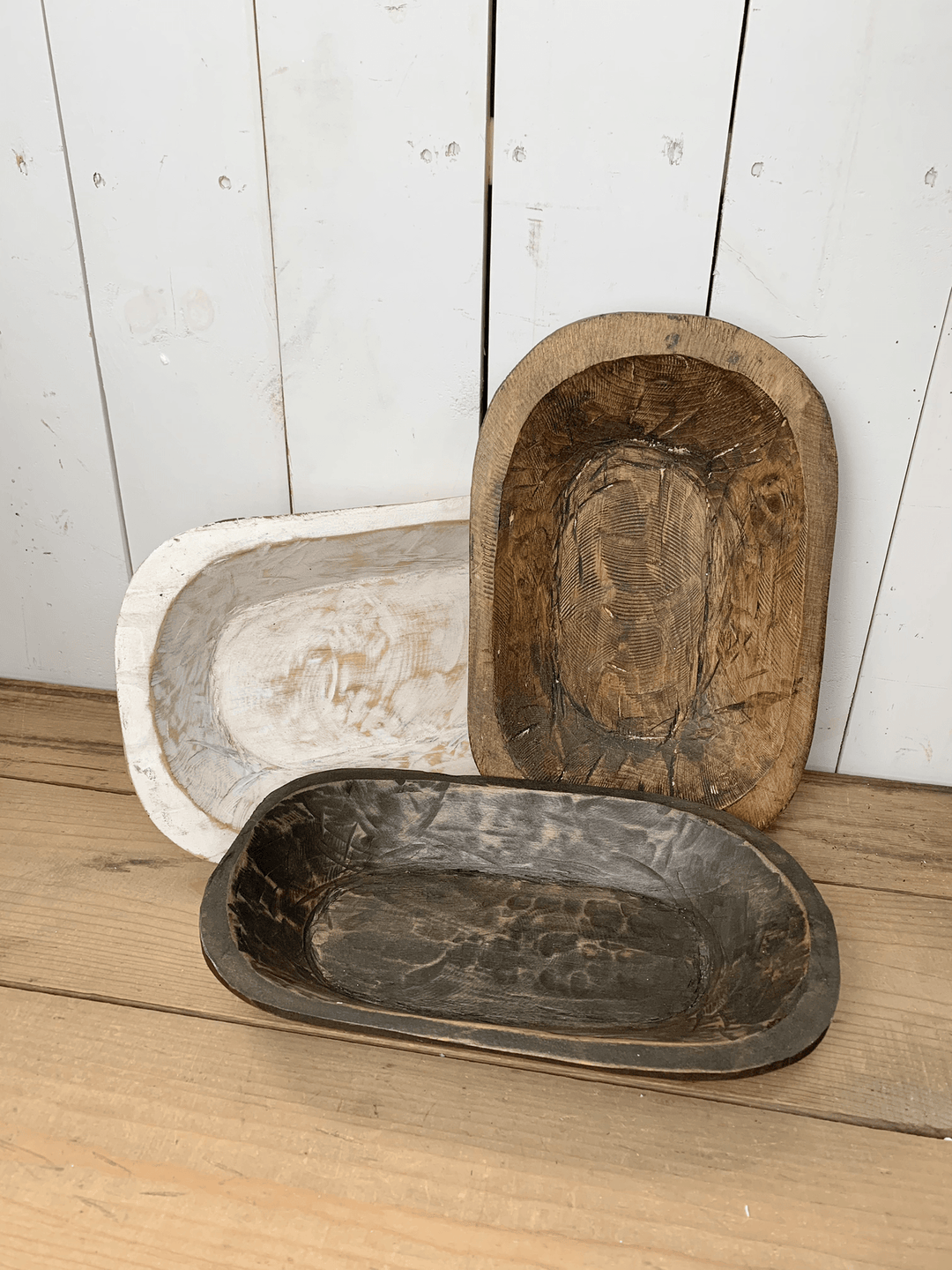 Small Oval Wooden Dough Bowls