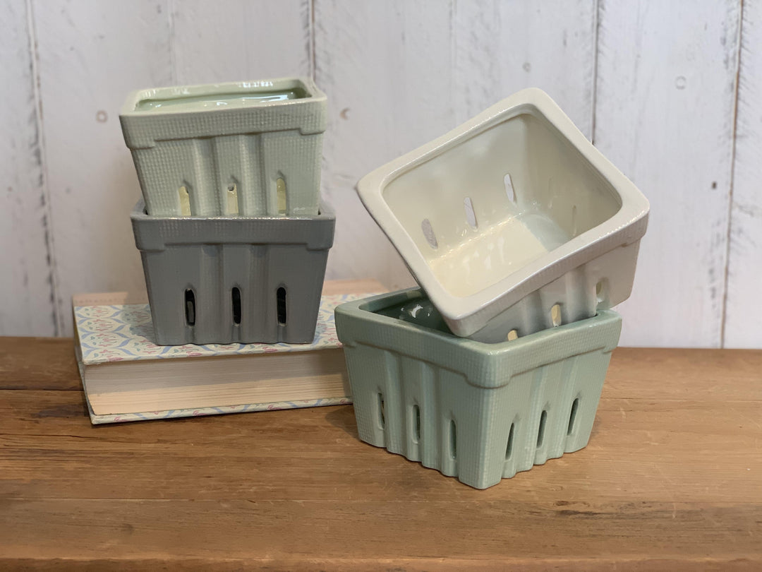 Square Stoneware Berry Baskets