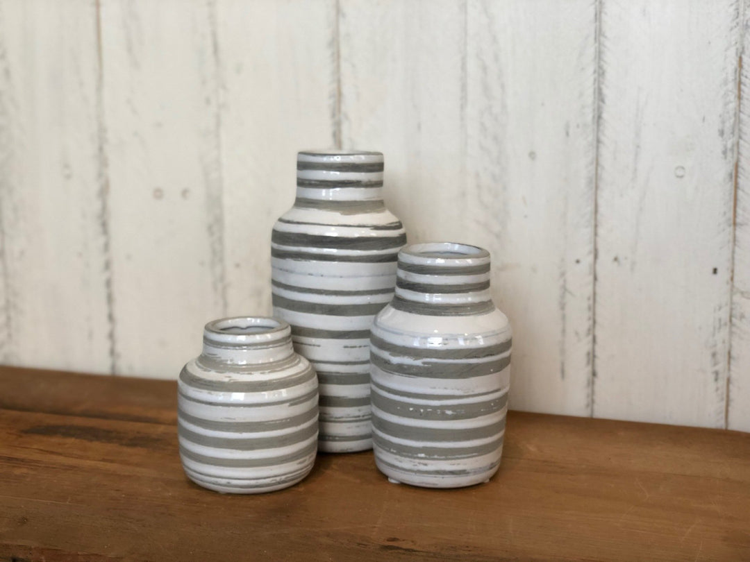 Striped Bottle Vases