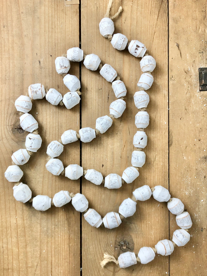 White Birch Bead Garland