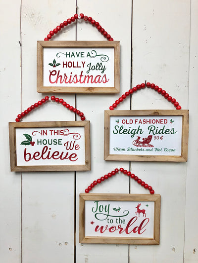 Wooden Holiday Hanging Signage