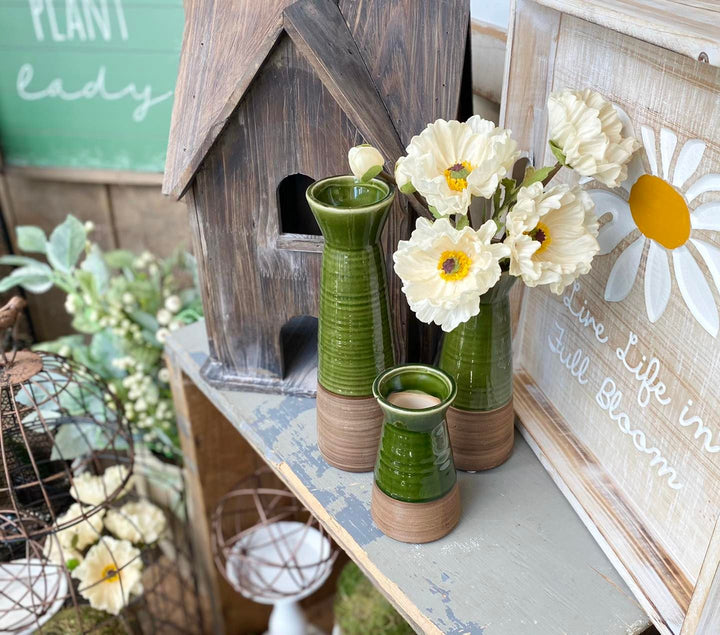 Green and Brown Vases
