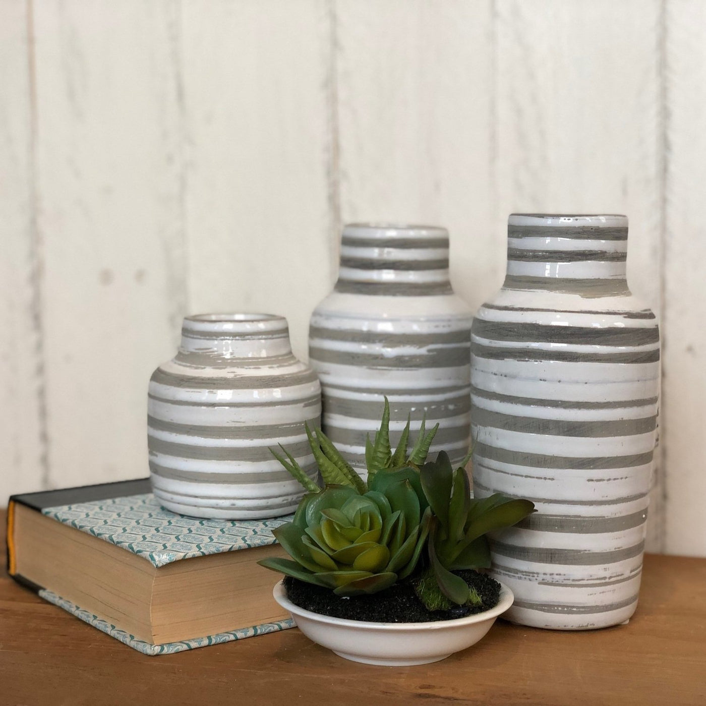 Striped Bottle Vases