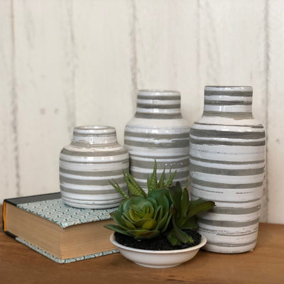 Striped Bottle Vases