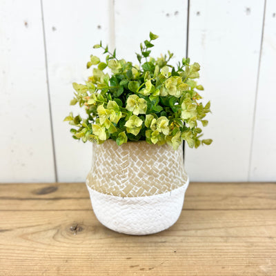 Woven Two-Toned Cement Pot