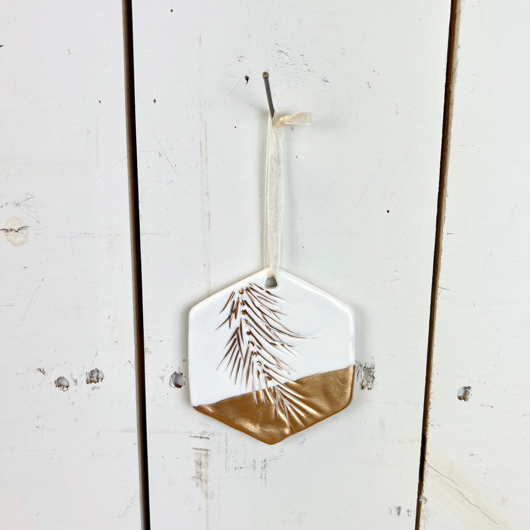 Gold Feather Ornaments