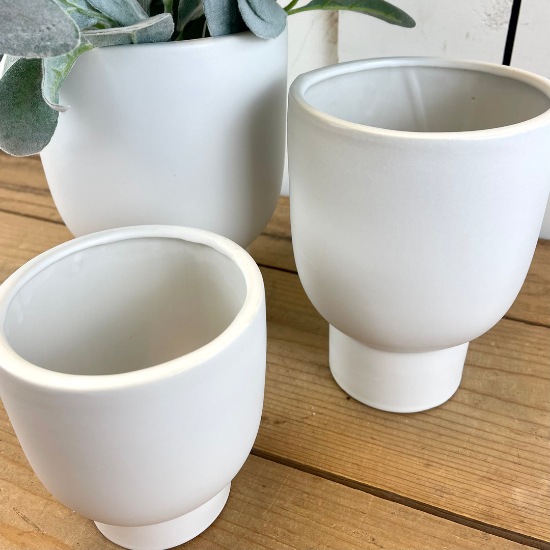 White Tapered Pottery