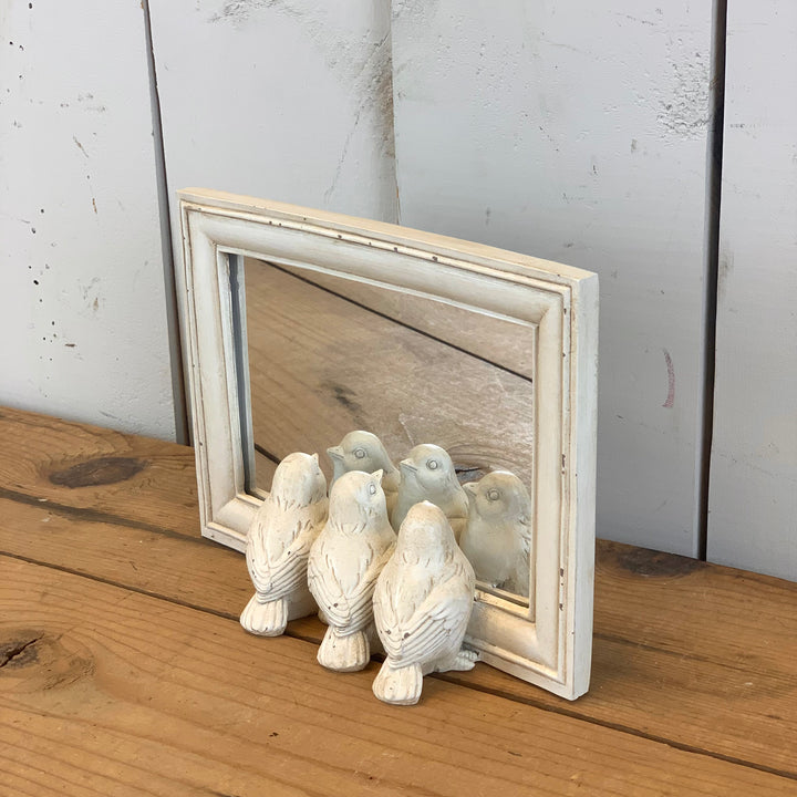 Distressed Sitting Bird Mirror