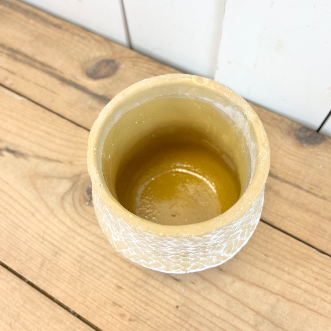 Woven Two-Toned Cement Pot