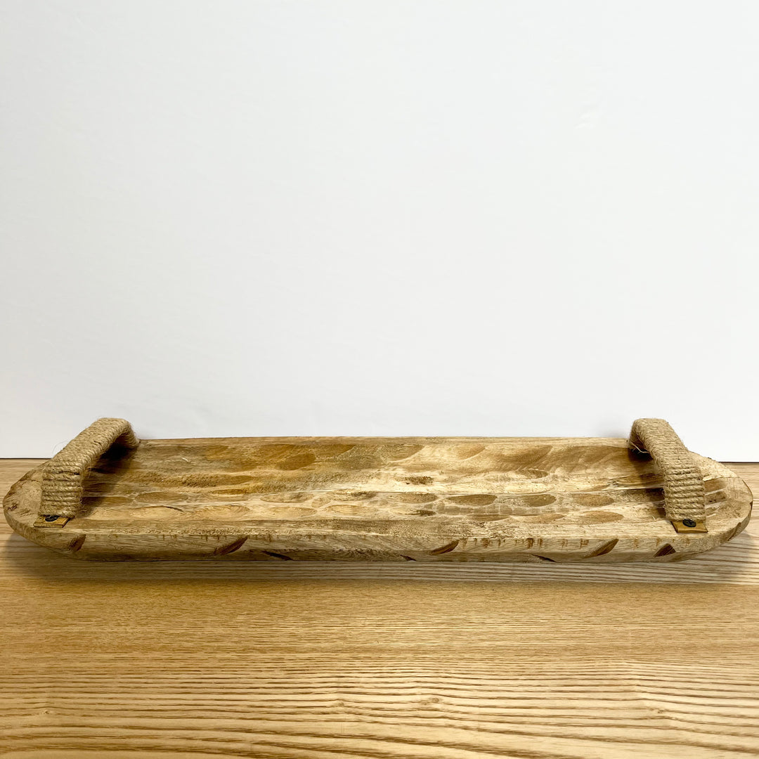 Wooden Dough Bowl Tray