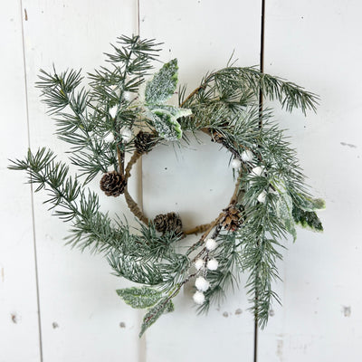 Pine Leaf and Berry Candle Ring Collection