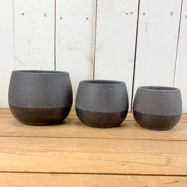 Black Speckled Two-Toned Pots