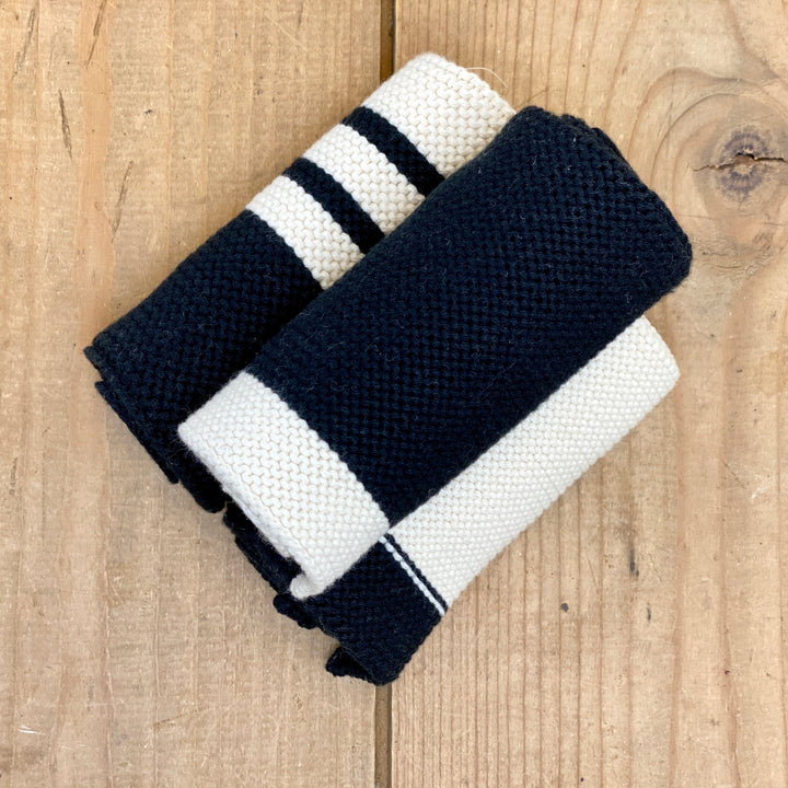 Cotton Dish Cloths/Wash Cloths Black & White