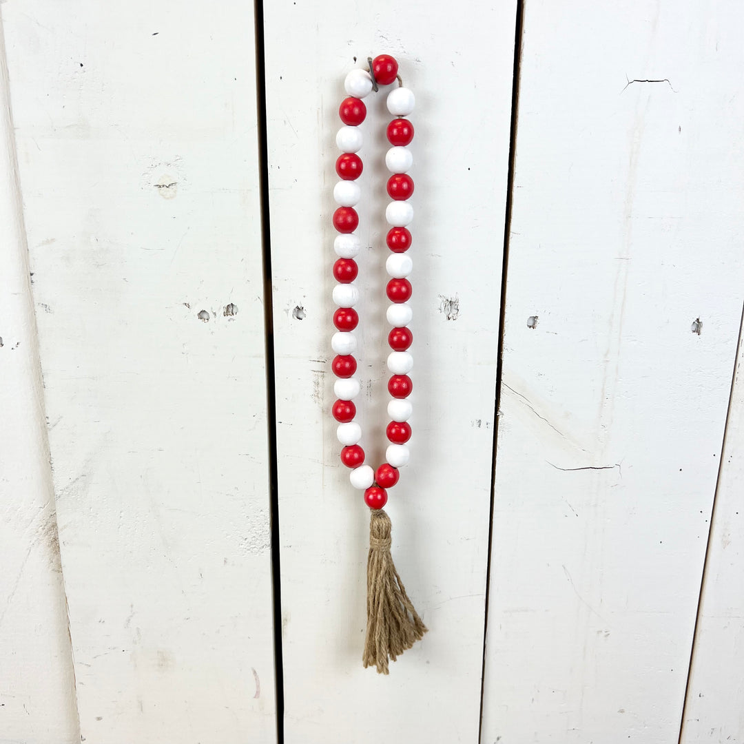 Red Beaded Loop with Valentine Tassel