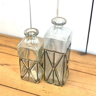 Metal and Gold Glass Vases