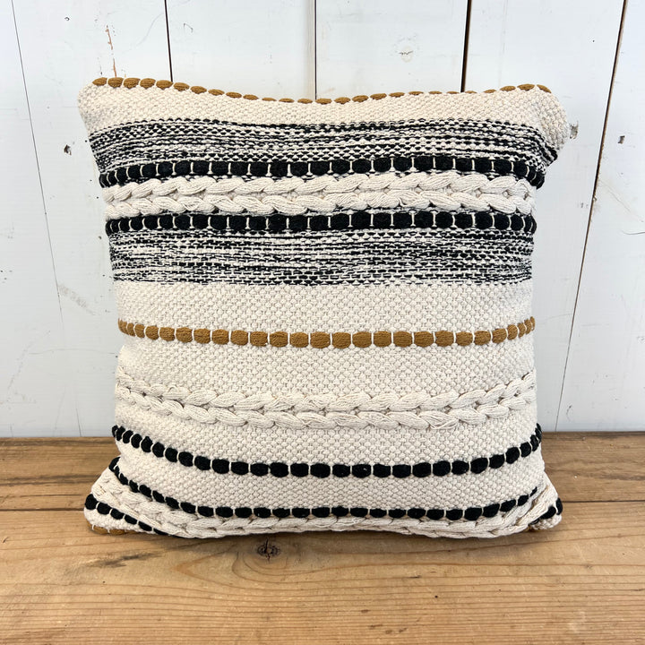 Bobble & Braid Striped Pillow
