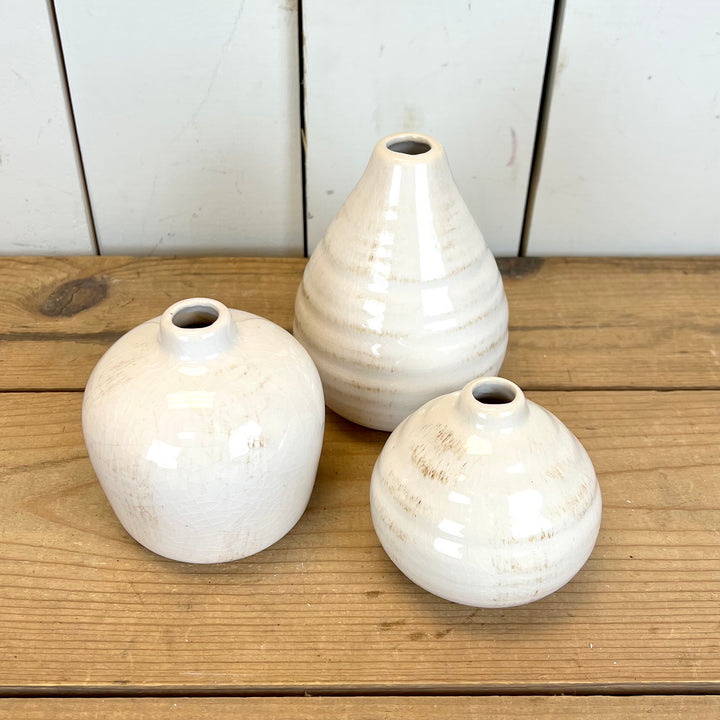 Gloss White Vase - Set of 3