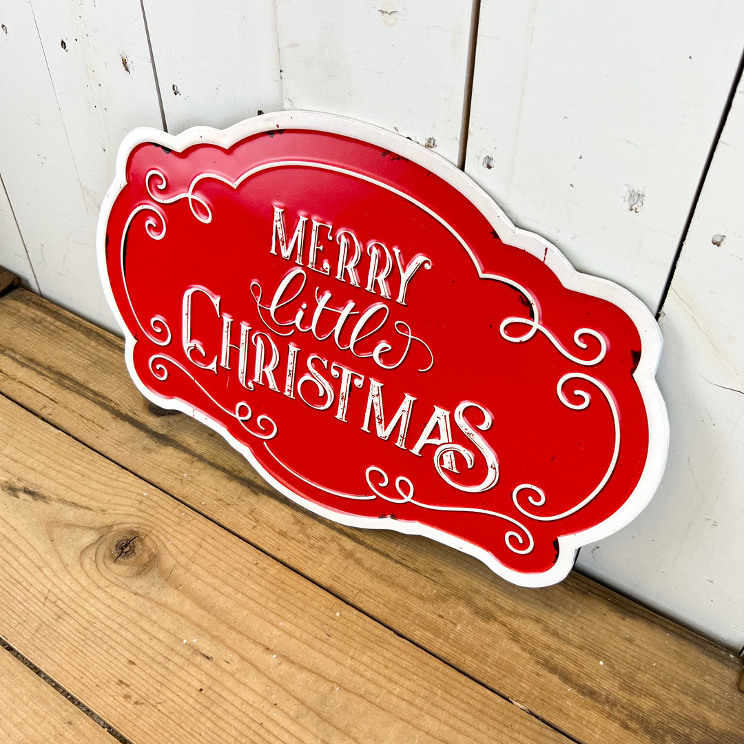 Metal "Merry Little Christmas" Sign