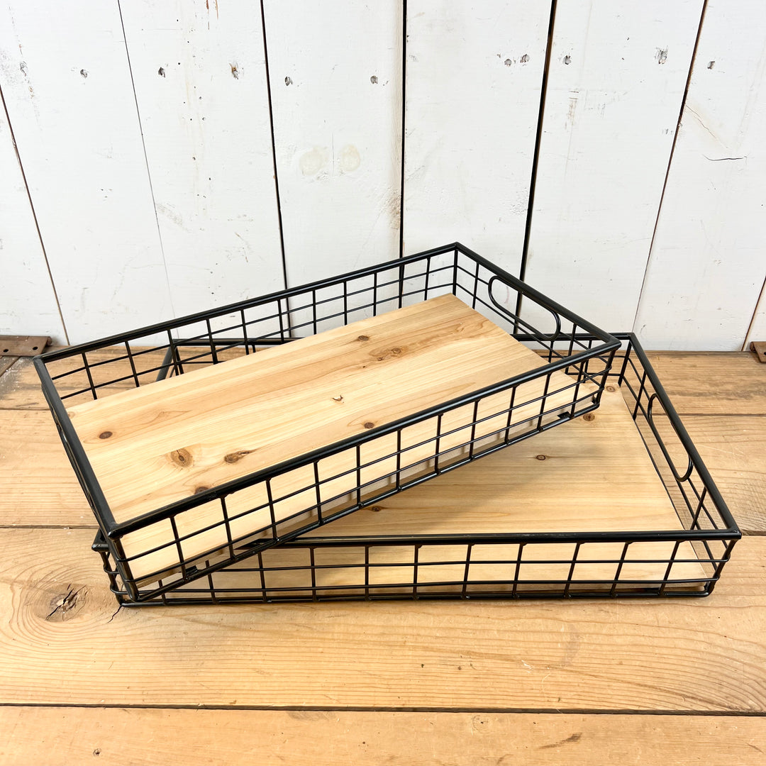Wood and Metal Trays