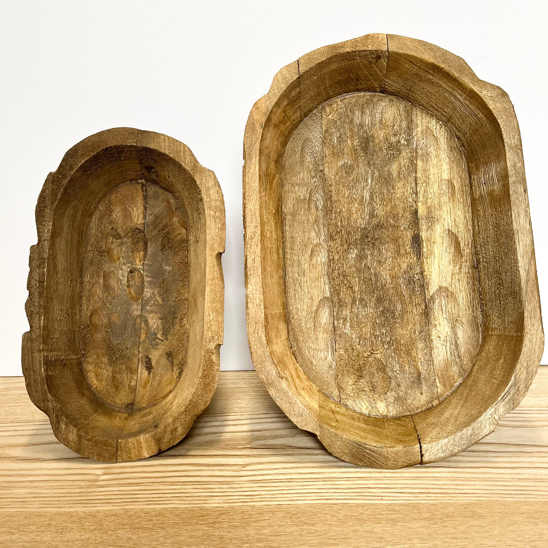 Wooden Oblong Dough Bowl - Two Sizes