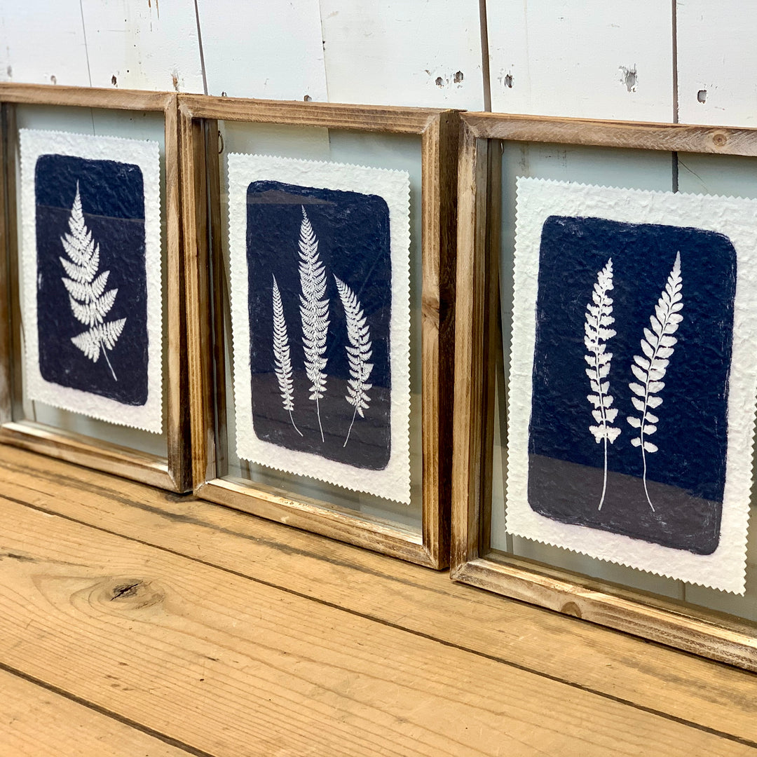 Textured Fern Prints, Set of Three