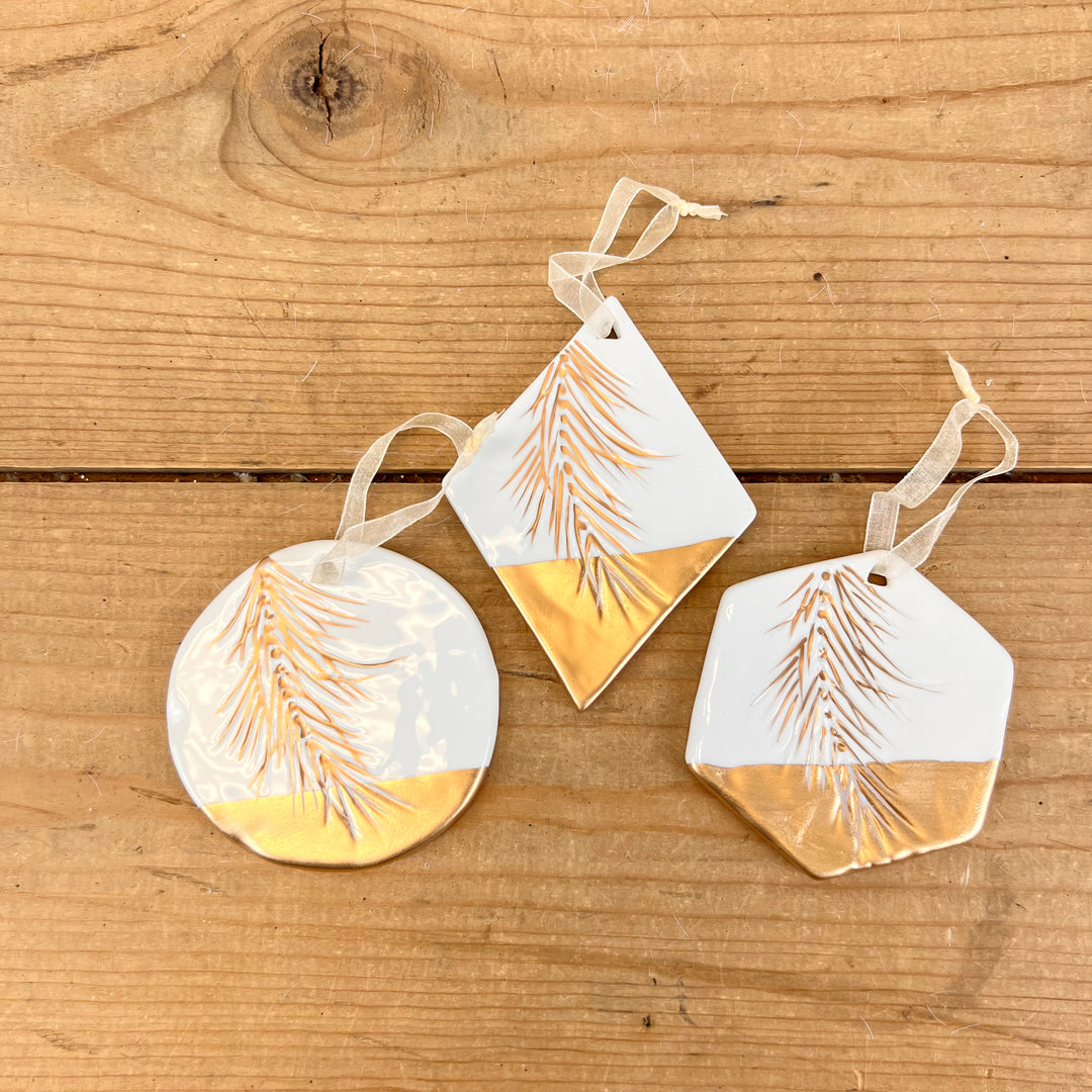 Gold Feather Ornaments