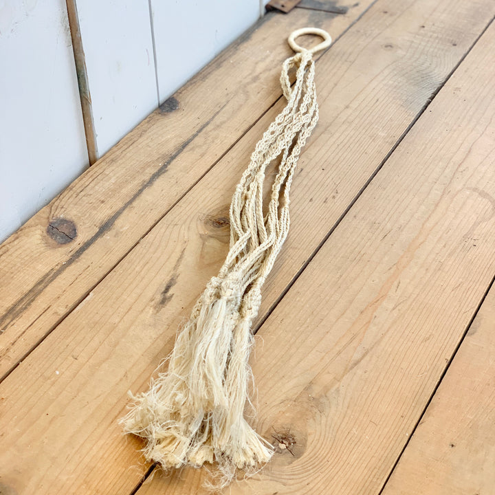Ivory Macramé Hanger with Tassels