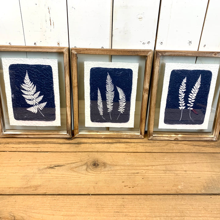 Textured Fern Prints, Set of Three