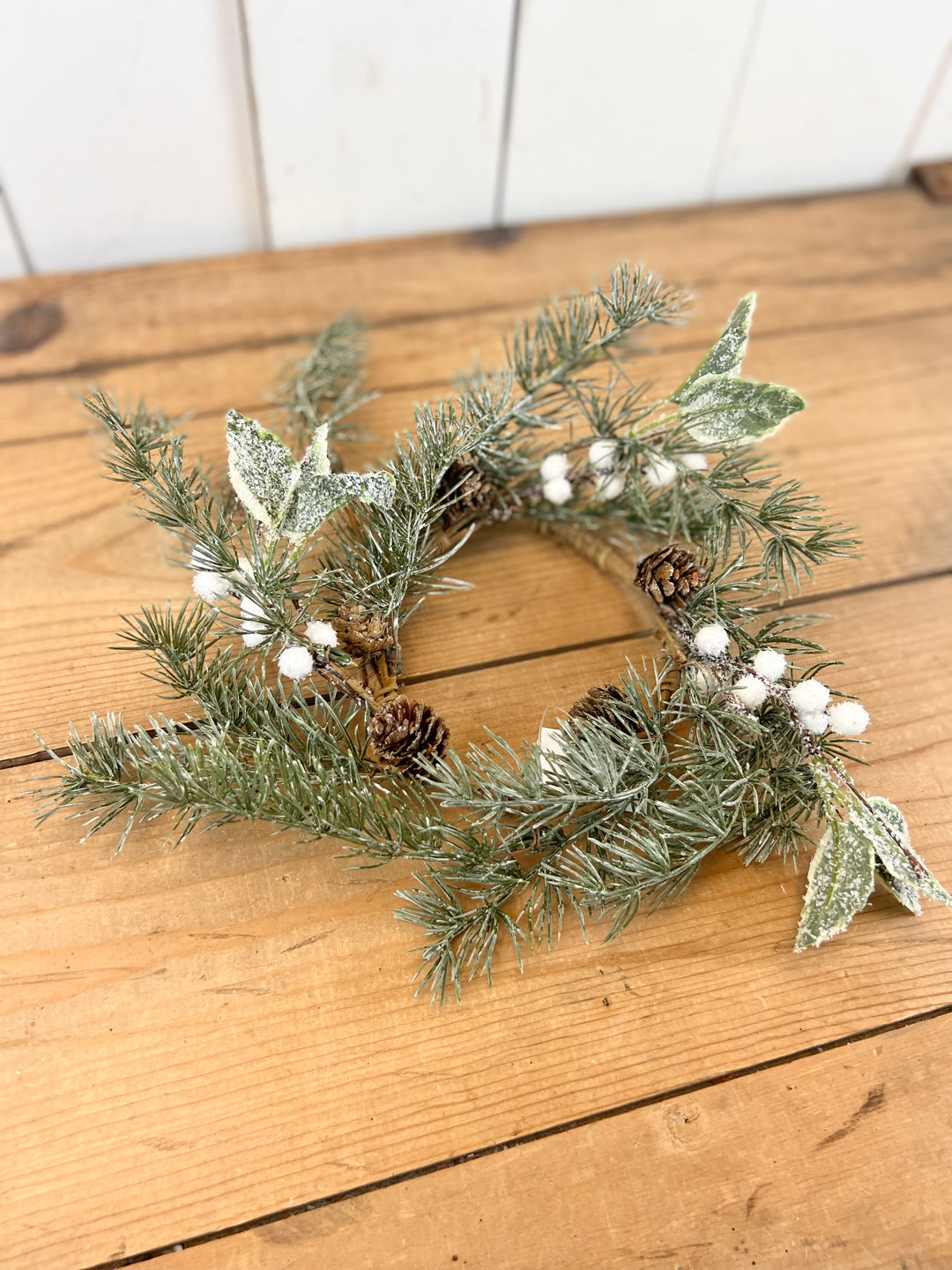 Pine Leaf and Berry Candle Ring Collection