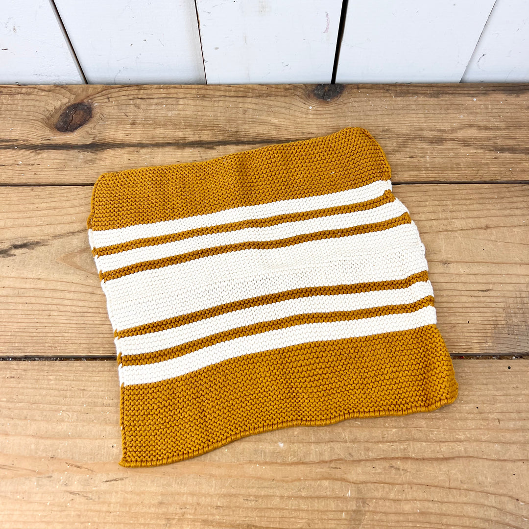 Cotton Dish Cloths/Wash Cloths Mustard and Cream