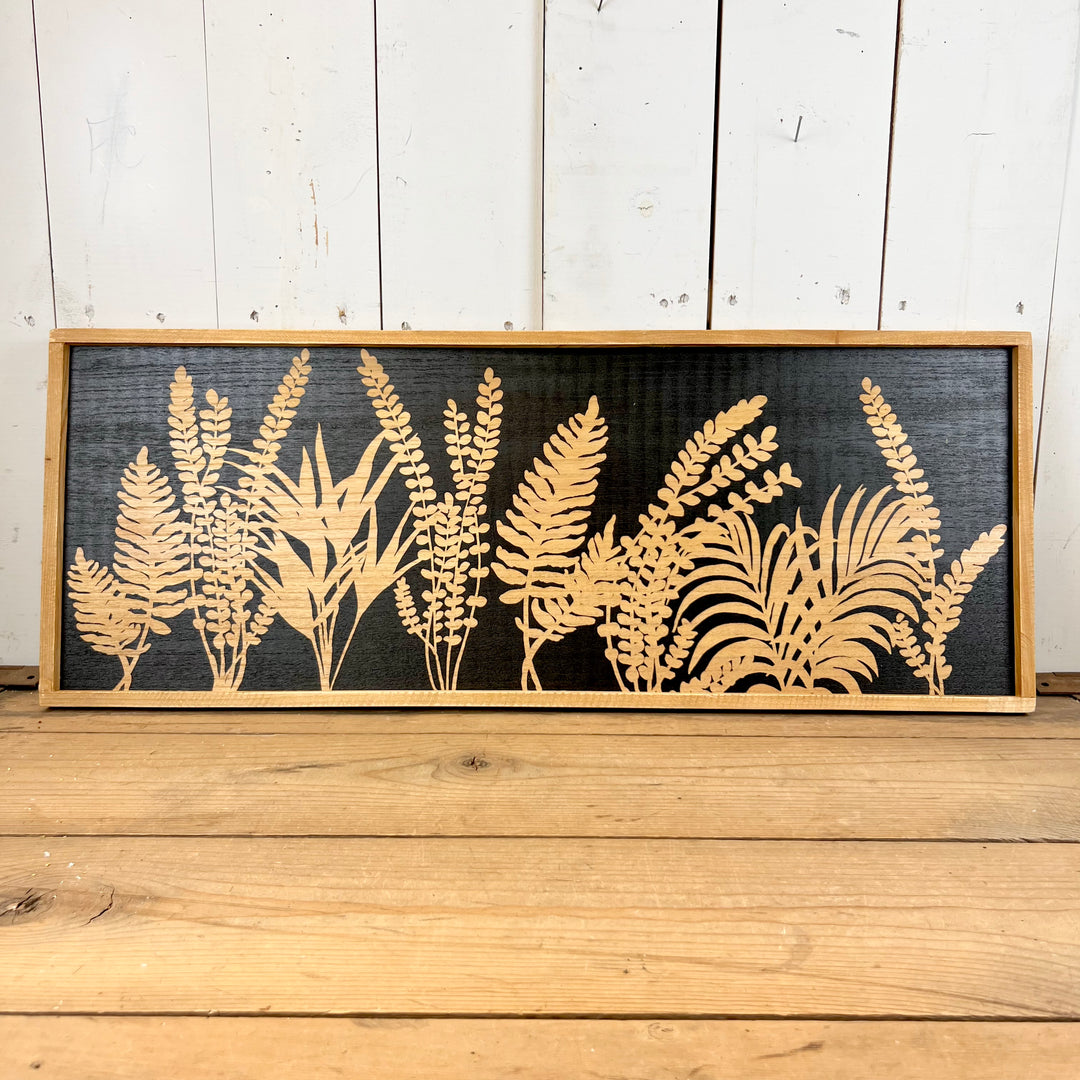 Natural Wood and Black Fern Print