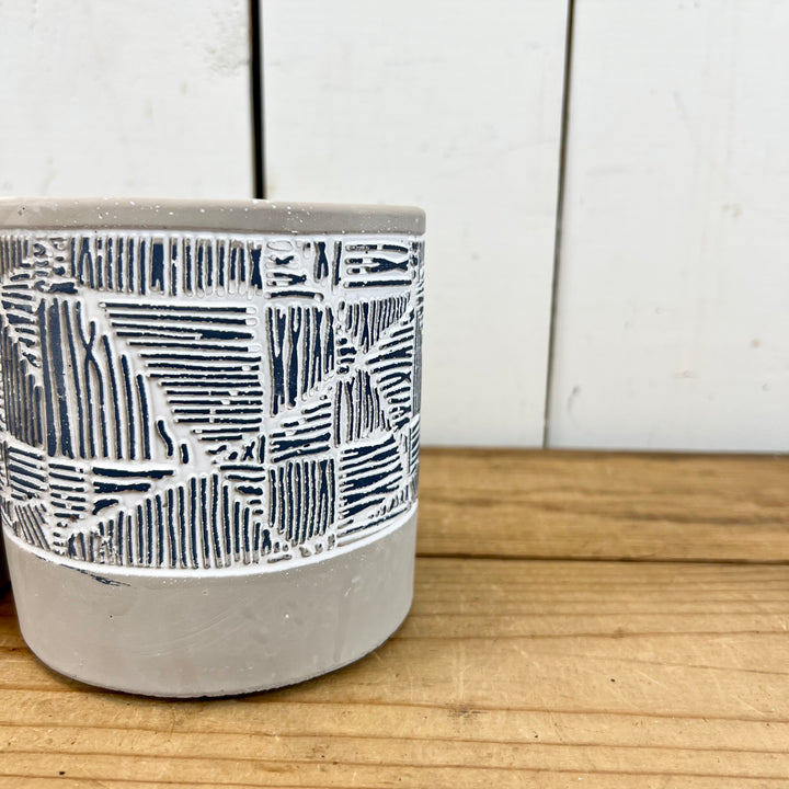 Cement Blue and White Pots
