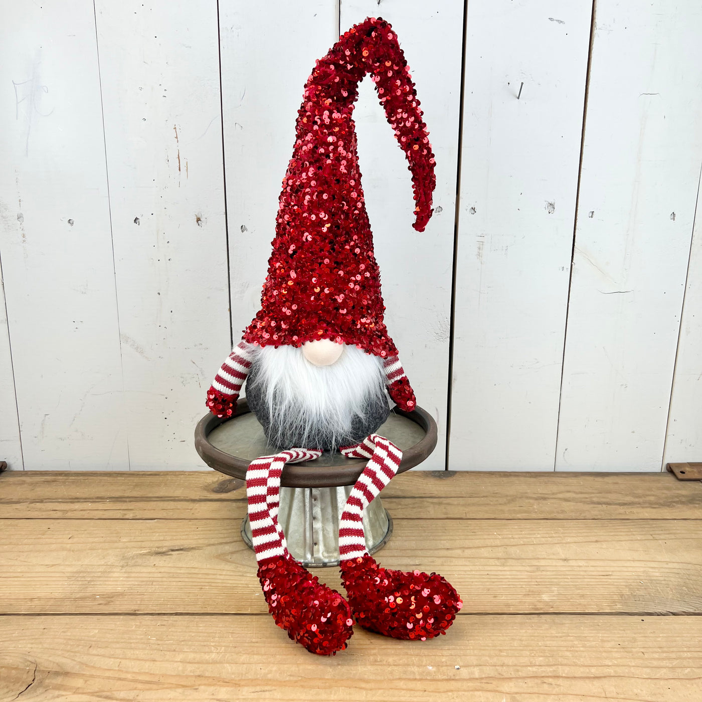 Red Sequin Holiday Gnome