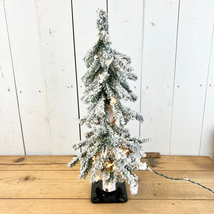 Lighted Flocked Pine Tree