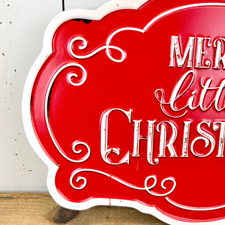 Metal "Merry Little Christmas" Sign