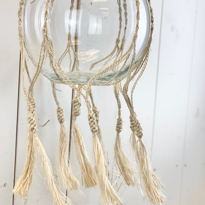 Ivory Macramé Hanger with Tassels