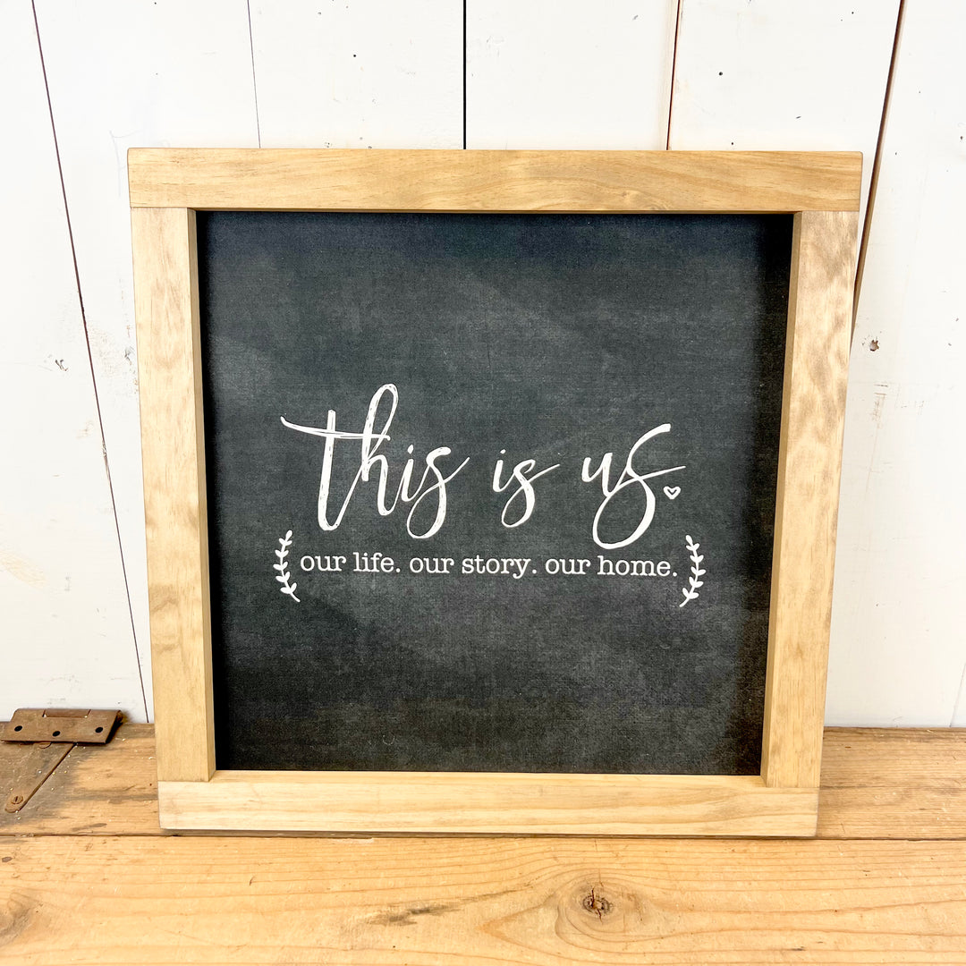 Square Wood Framed Canvas Prints - Four Styles