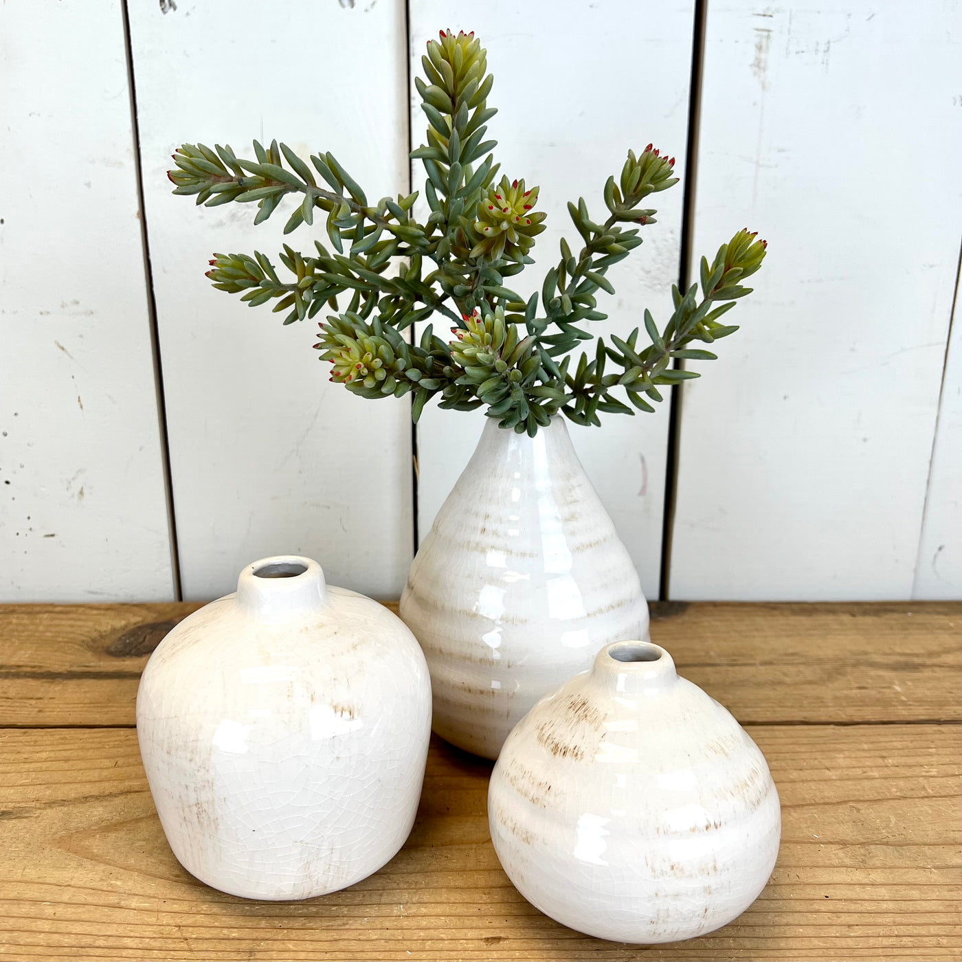 Gloss White Vase - Set of 3