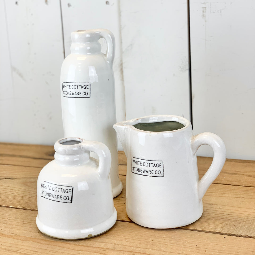 White Cottage Stoneware Vases