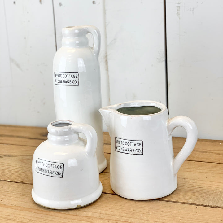 White Cottage Stoneware Vases