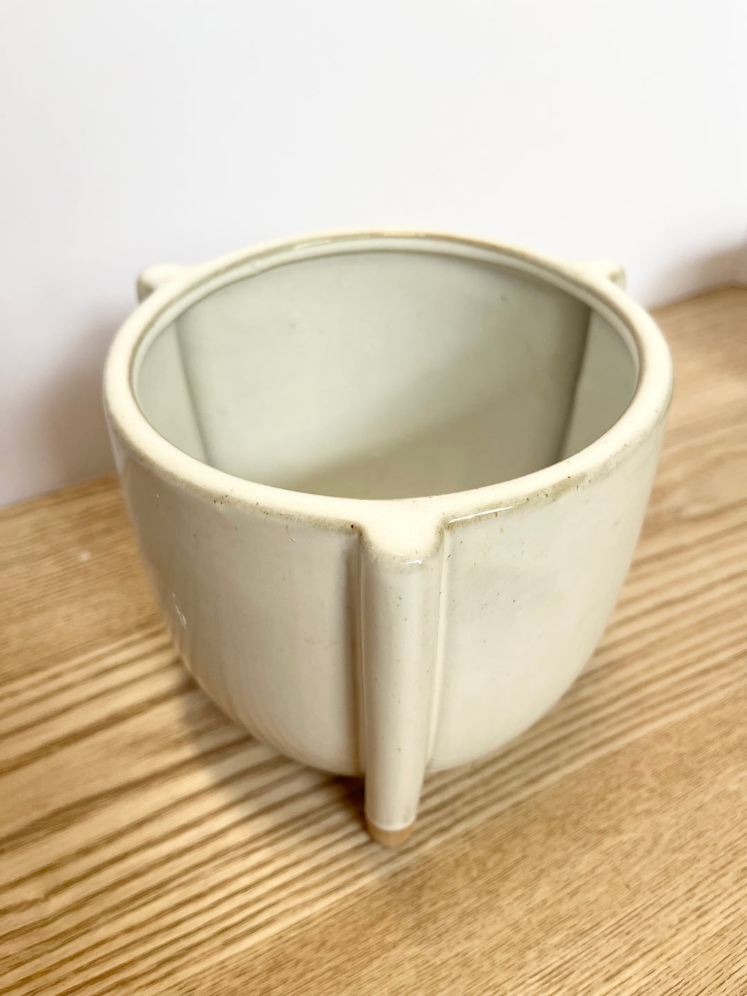 Stoneware Footed Planter with Reactive Glaze - Two Sizes