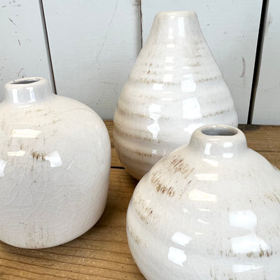 Gloss White Vase - Set of 3