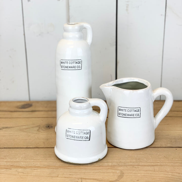 White Cottage Stoneware Vases