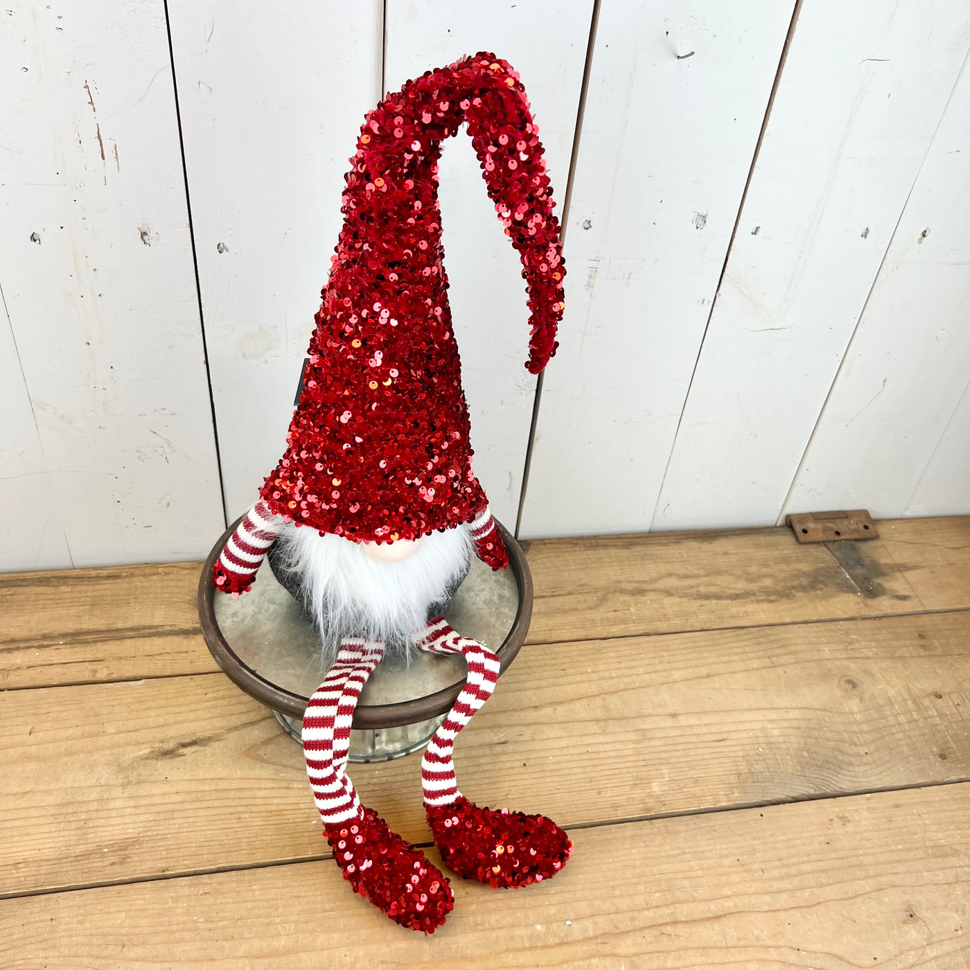 Red Sequin Holiday Gnome